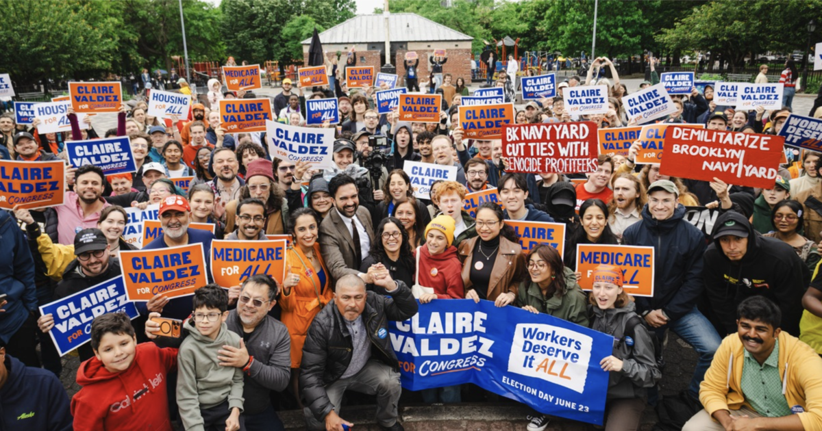 Claire Valdez for Congress rally, June 23